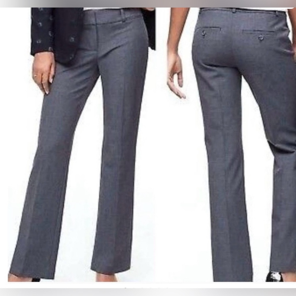 Loft Julie Straight Leg Blue Textured Classic Work Trouser Pant